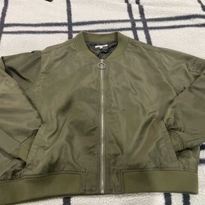 Good American Zip Front Bomber Jacket